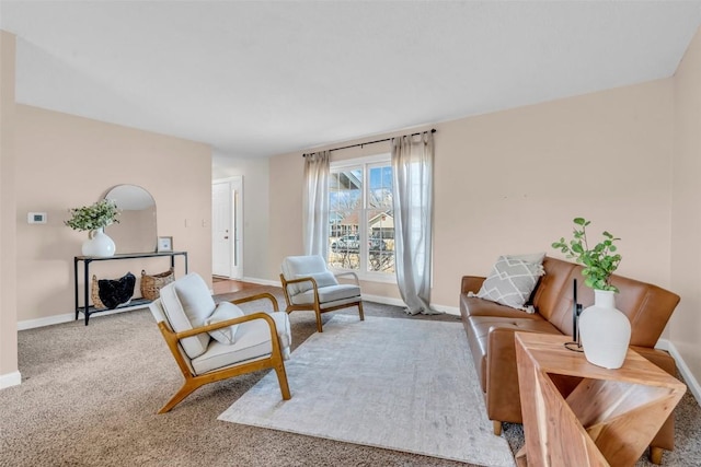 living room with carpet floors