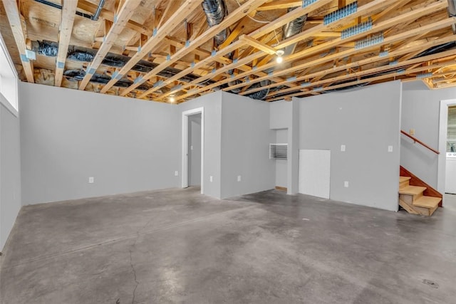 basement featuring washer / dryer