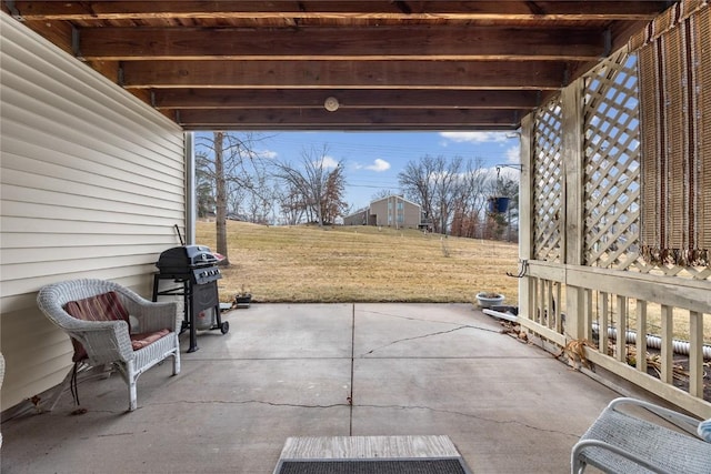 view of patio featuring area for grilling