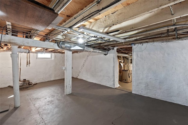 basement with gas water heater