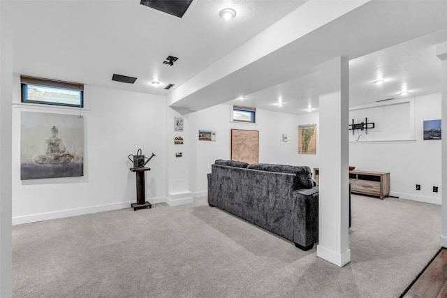 view of carpeted living room