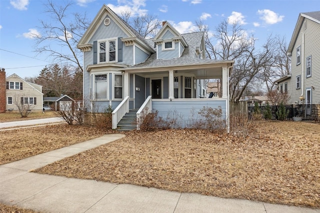 view of front of home with covered porch