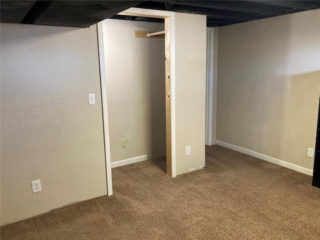 basement featuring carpet floors