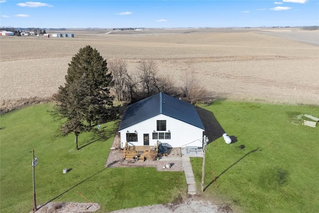 aerial view with a rural view