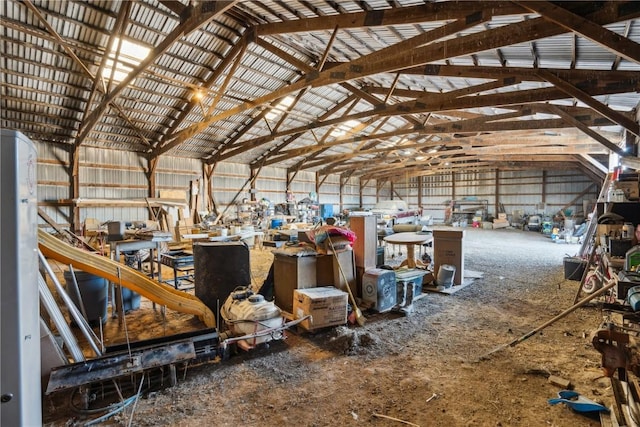 misc room with vaulted ceiling