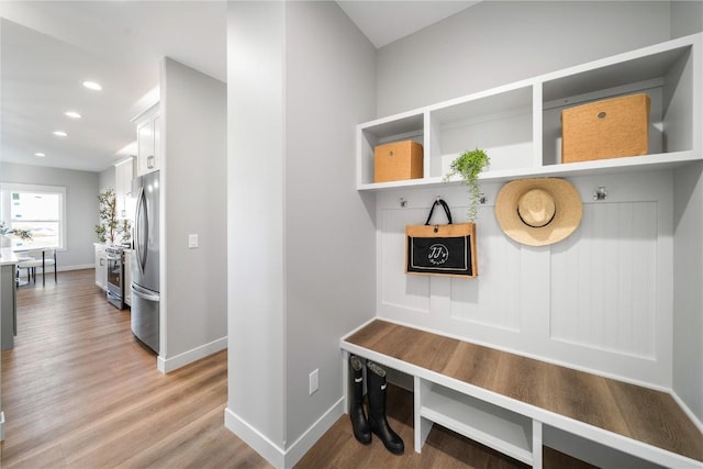 mudroom featuring hardwood / wood-style flooring