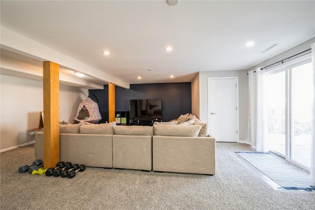 view of carpeted living room