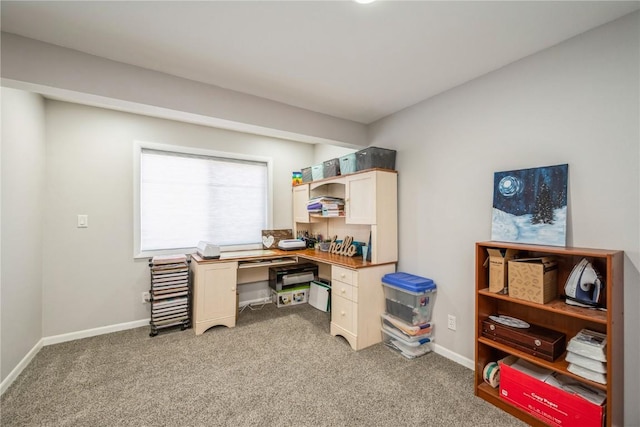 office area with light colored carpet