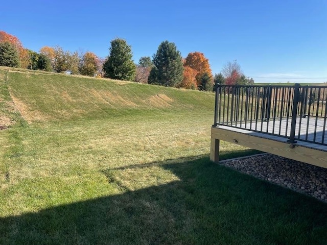 view of yard featuring a deck