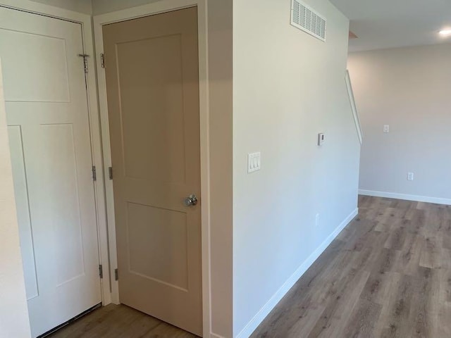 hall featuring light wood-type flooring