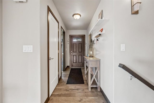 doorway featuring light hardwood / wood-style flooring