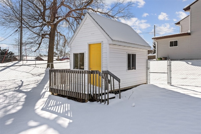 view of snow covered structure