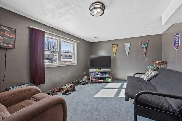 living room featuring carpet flooring