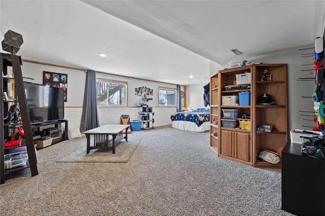 bedroom featuring carpet