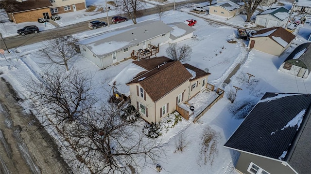 view of snowy aerial view