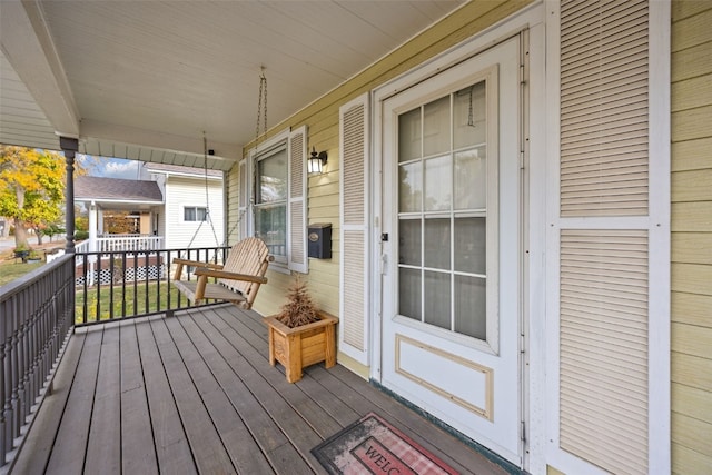 wooden deck with covered porch