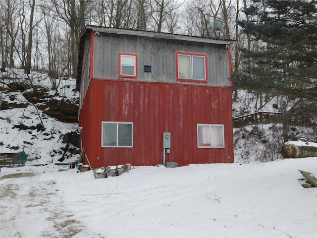 view of snow covered structure