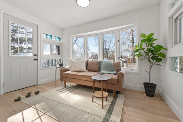 1421 Broadway St, Iowa City, IA 52240 - entrance foyer with light wood-style flooring and baseboards