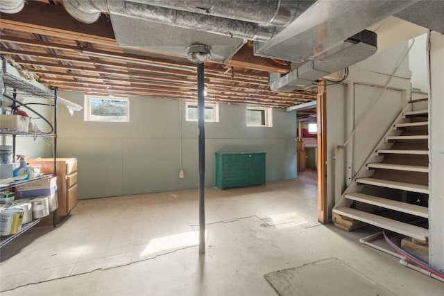 1421 Broadway St, Iowa City, IA 52240 - basement with healthy amount of natural light and stairway