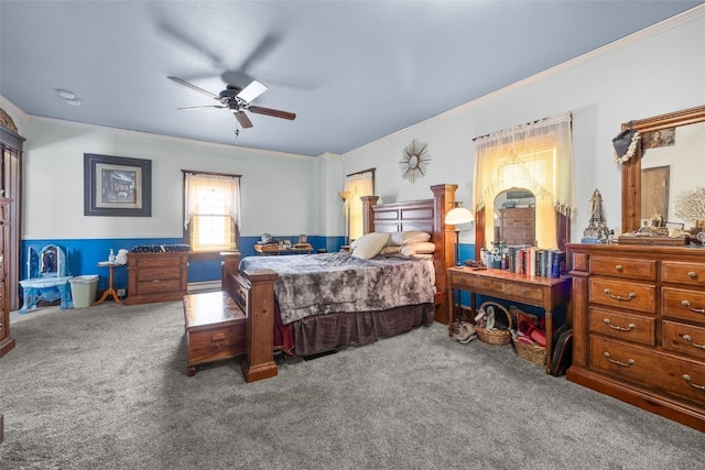 230 E Market St, Lisbon, IA 52253 - carpeted bedroom with ceiling fan and crown molding