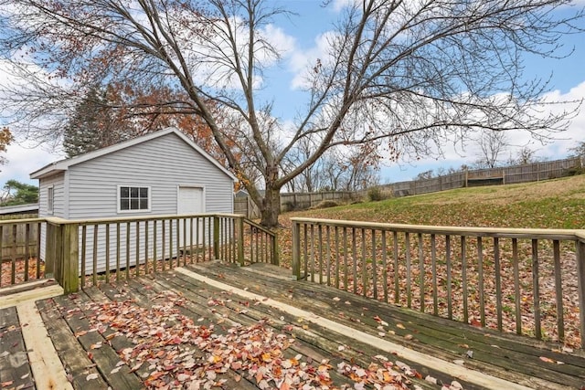 deck featuring a fenced backyard