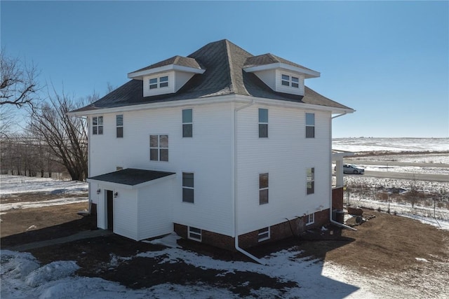 view of snowy exterior