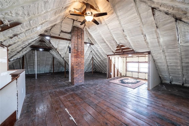 view of unfinished attic