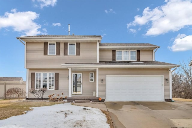 view of front of house with driveway and an attached garage