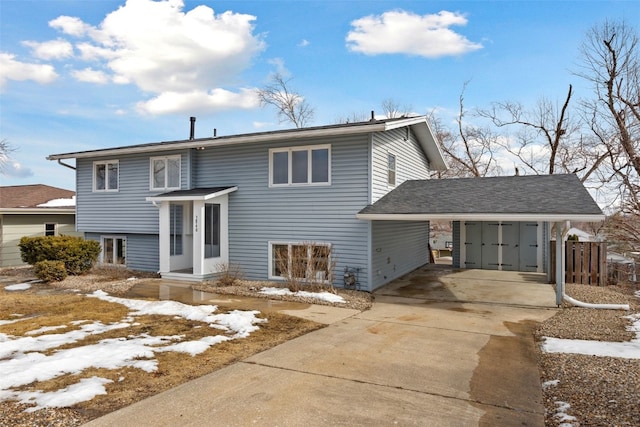 bi-level home with driveway