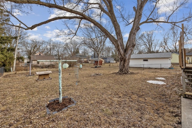 view of yard featuring fence