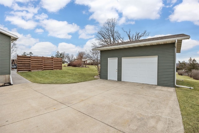 view of detached garage