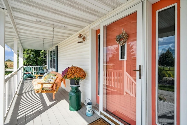 wooden deck with covered porch