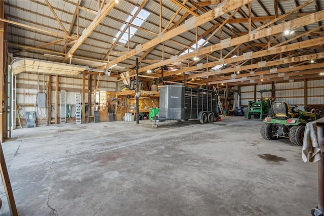 garage featuring metal wall