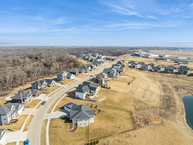 aerial view with a residential view