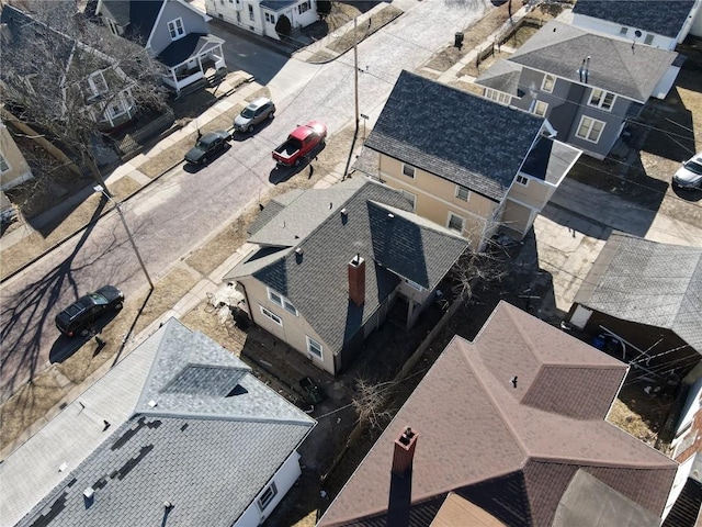 aerial view with a residential view