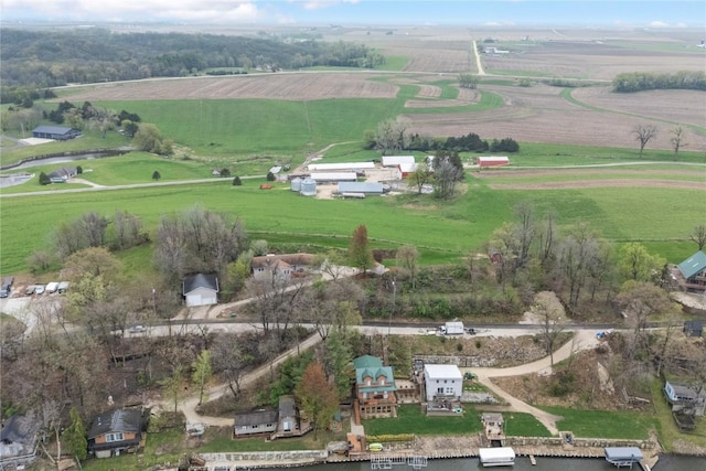 bird's eye view with a rural view