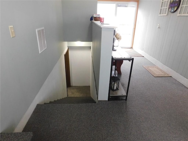 954 Monroe Ave, Tipton, IA 52772 - stairs featuring carpet