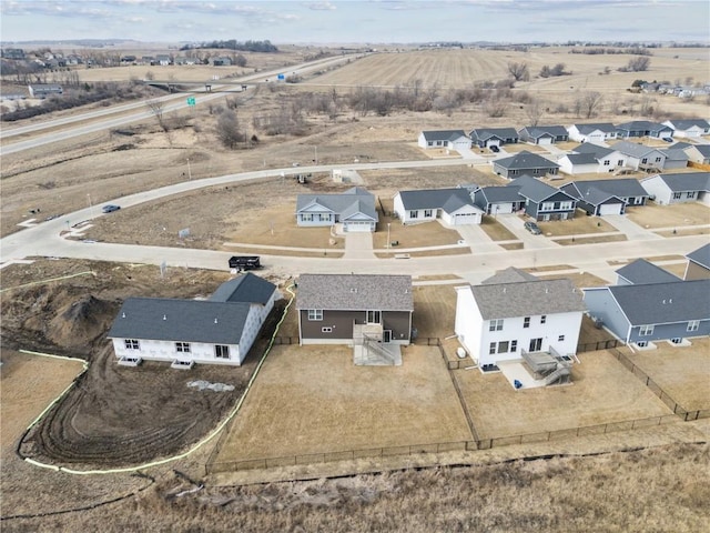 bird's eye view with a residential view