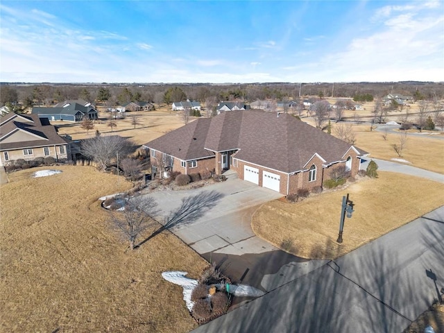 bird's eye view with a residential view