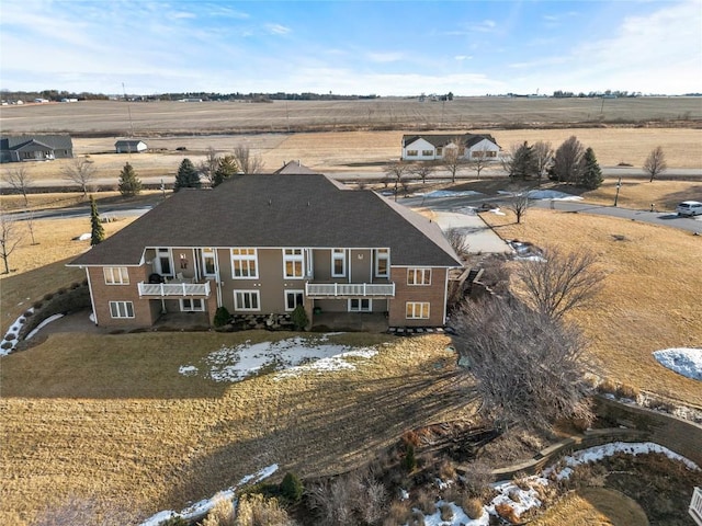 bird's eye view with a rural view