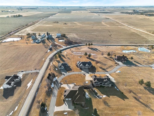 bird's eye view with a rural view