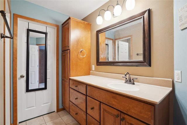 bathroom featuring vanity and tile patterned floors