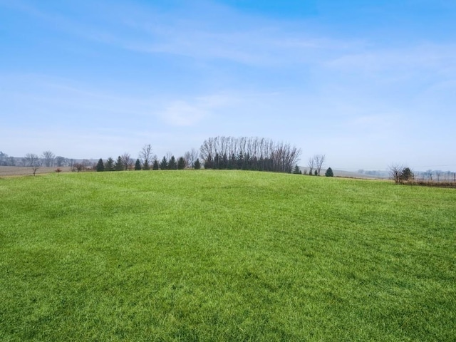 view of yard with a rural view