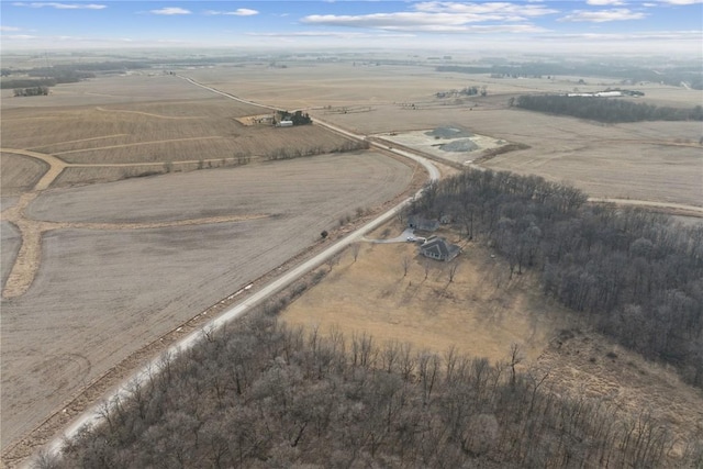 aerial view with a rural view