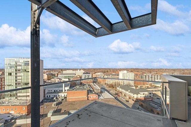 balcony with a view of city