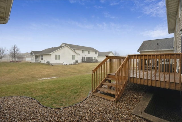 view of yard featuring a deck