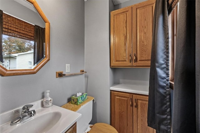 bathroom featuring toilet and vanity