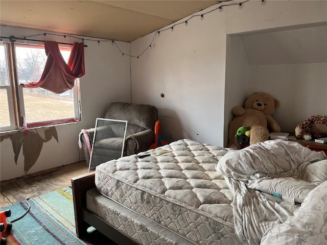 bedroom featuring wood finished floors