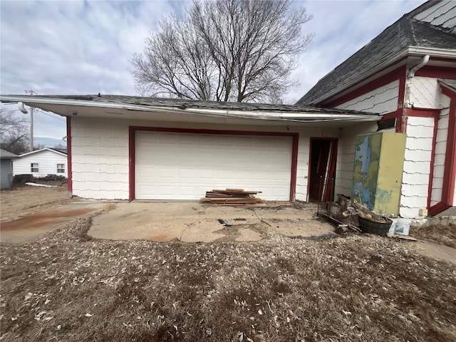 view of garage