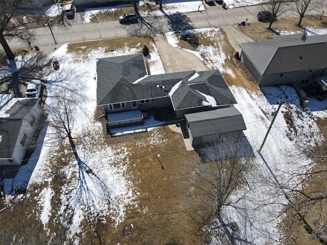 view of snowy aerial view